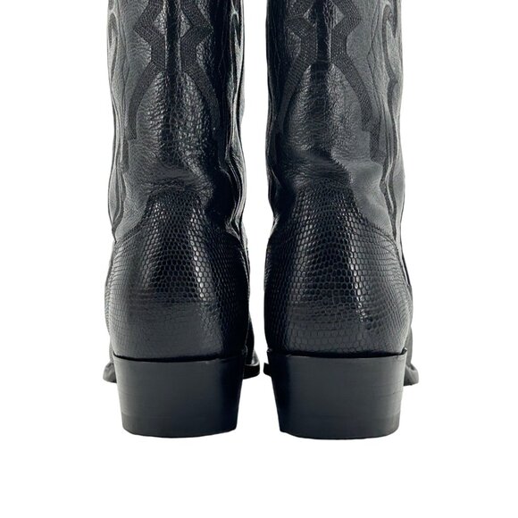 Vintage El Dorado Exotic Black Teju Lizard Cowboy Boots Mens size 9 Western 9550 - Picture 5 of 16